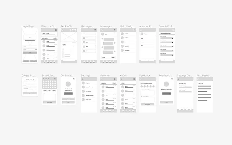 UX Design Digital LoFi Mockup